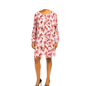 New w/Tags 🌿Ellen Tracy- size s- Long Sleeve, lined-Floral Pleated Dress